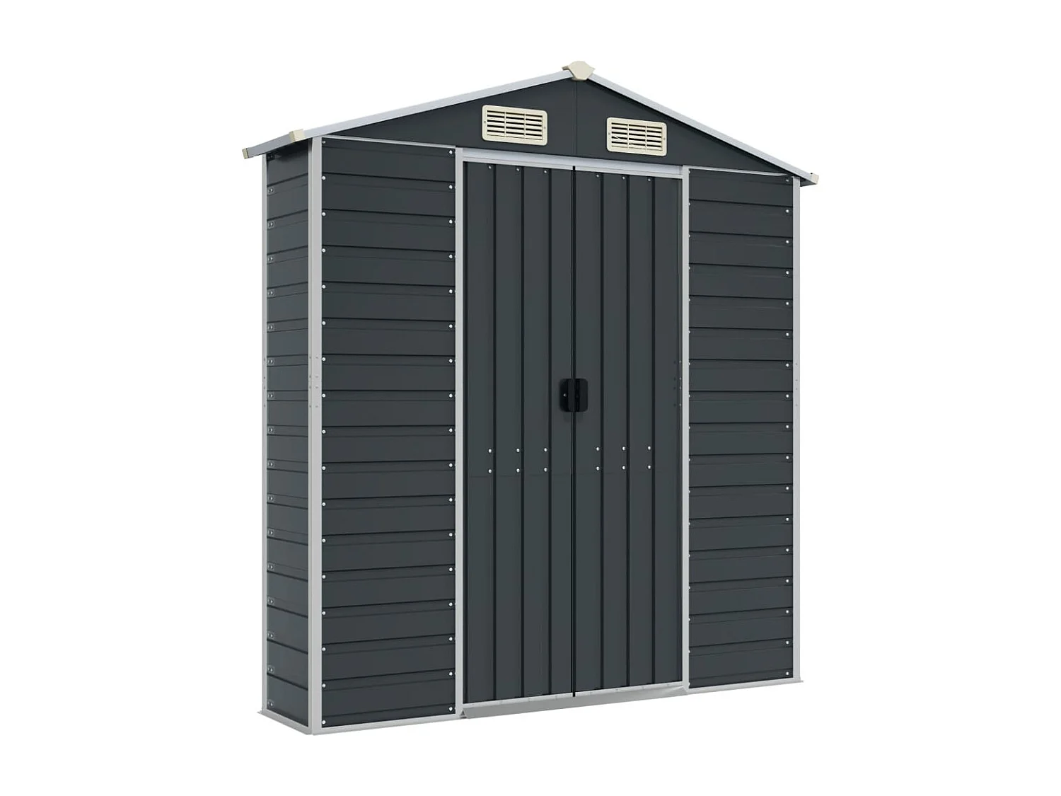 Casetta da giardino casetta per capanni casetta per ripostigli casetta per attrezzi da esterno robusta 191 x 130 x 198 cm acciaio zincato antracite 02_0022183