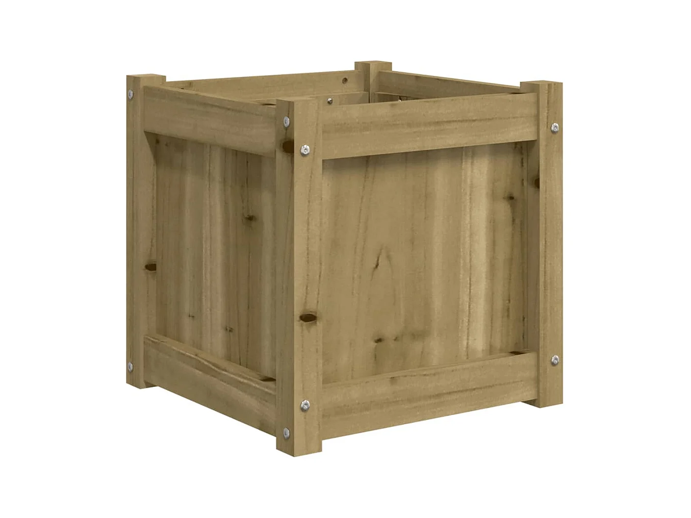 Vassoio per fioriera aiuola rialzata piante fiori terrazza giardino 40 x 40 x 40 cm legno di pino impregnato marrone 02_0037554