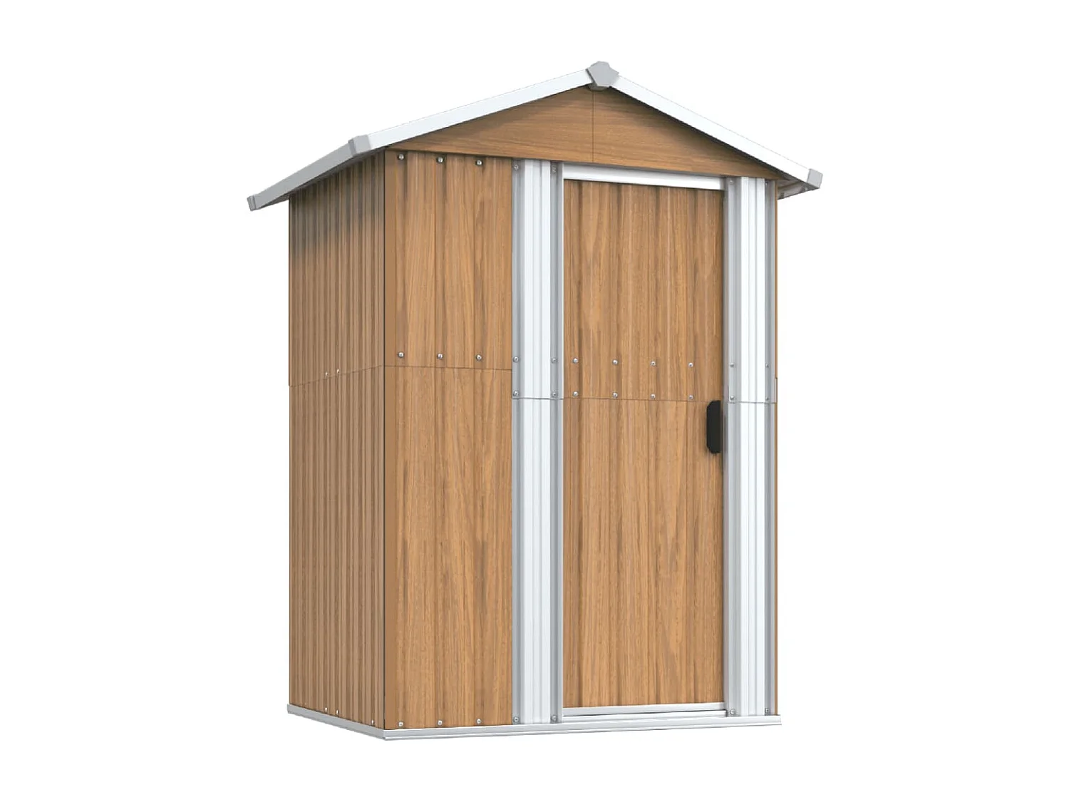 Abrigo de jardim, cabana, casa de armazenamento, galpão ao ar livre, ferramentas robustas 126 x 97,5 x 177 cm, aço galvanizado marrom 02_0022267