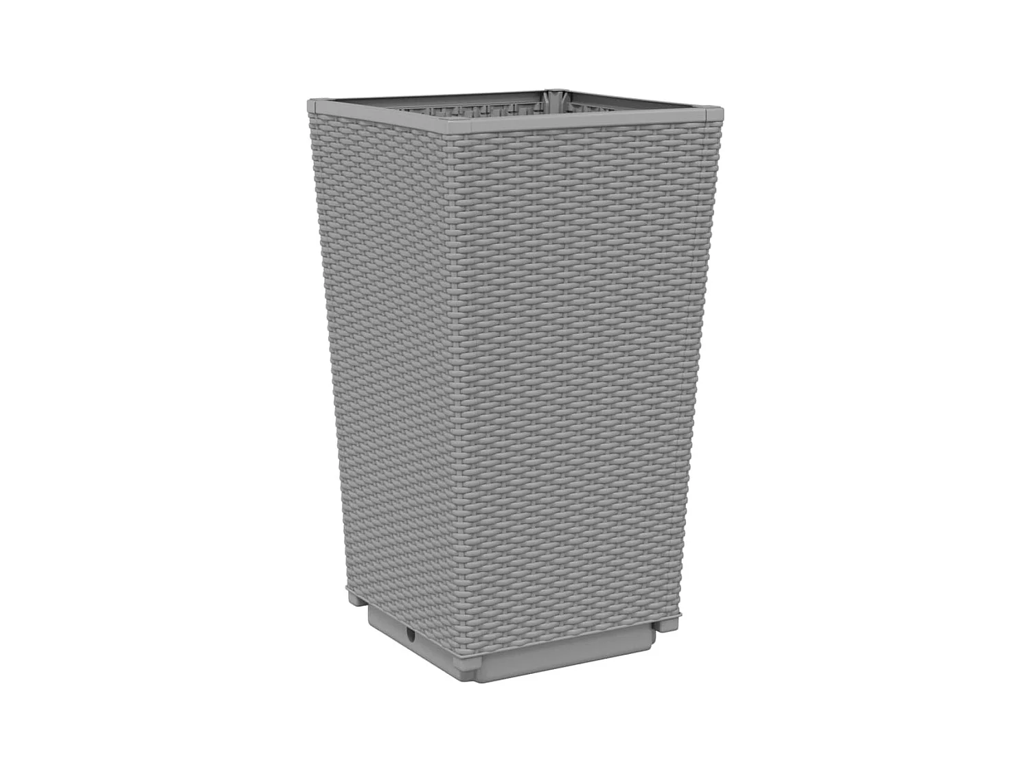 Vaso per fioriera aiuola rialzata piante fiori giardino terrazze set da 4 trasparente 32,5 x 32,5 x 57 cm polipropilene grigio 02_0039115