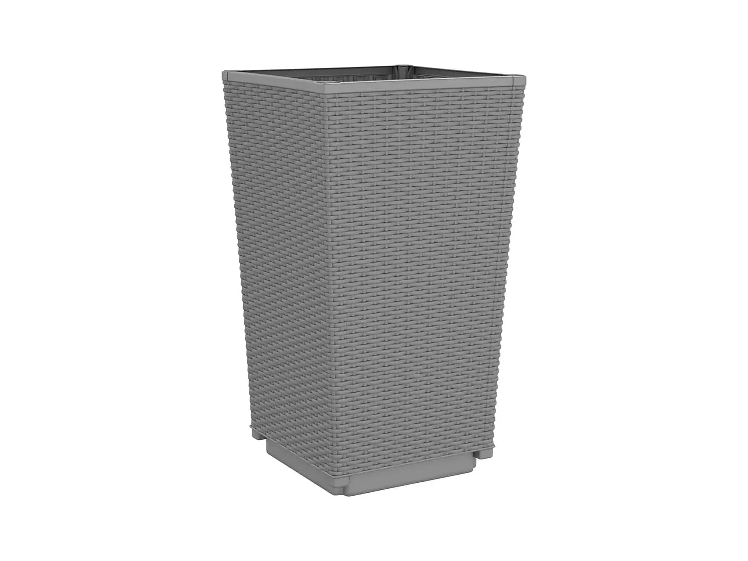 Vaso per fioriera aiuola rialzata piante fiori giardino terrazze set da 4 trasparente 32,5 x 32,5 x 57 cm polipropilene grigio 02_0039115