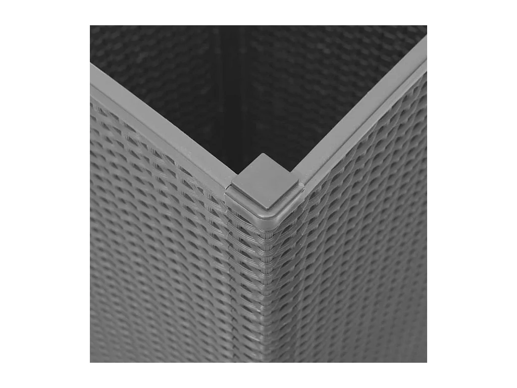 Vaso per fioriera aiuola rialzata piante fiori giardino terrazze set da 4 trasparente 32,5 x 32,5 x 57 cm polipropilene grigio 02_0039115