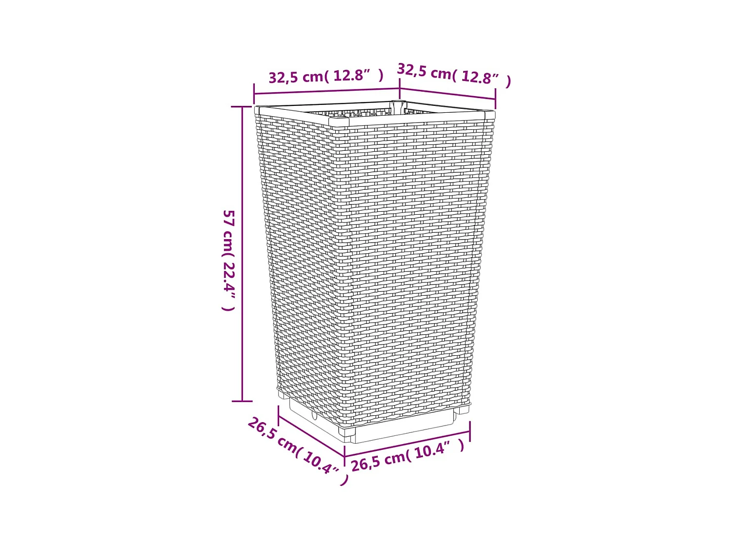 Vaso per fioriera aiuola rialzata piante fiori giardino terrazze set da 4 trasparente 32,5 x 32,5 x 57 cm polipropilene grigio 02_0039115