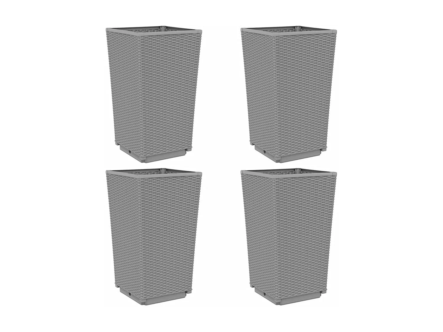 Jardinière bac lit surélevé grise 32.5 x 32.5 x 57 cm 02_0039115