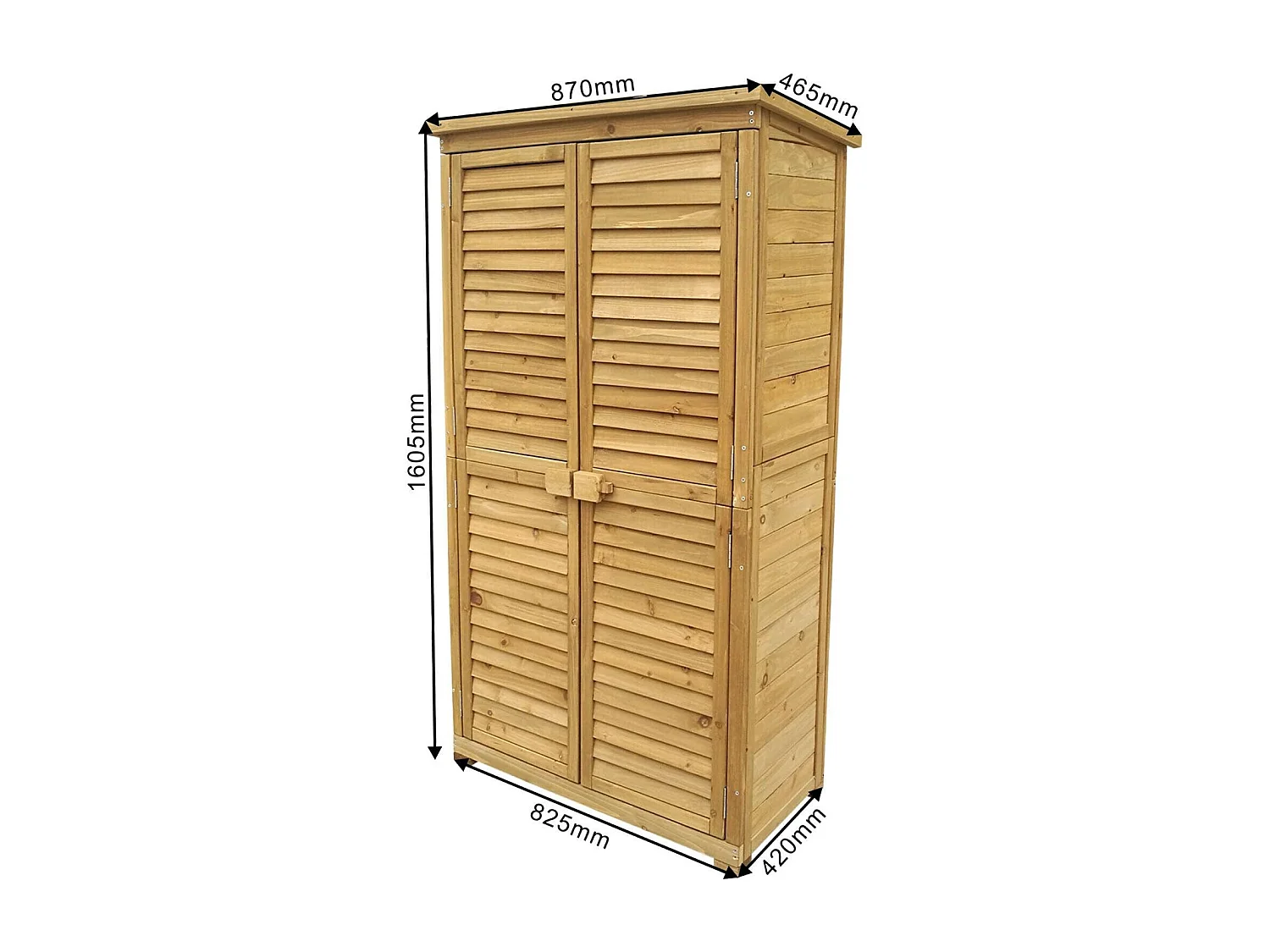 Casetta da giardino armadio ante a doghe 160 cm legno di abete tetto in bitume 16_0002170