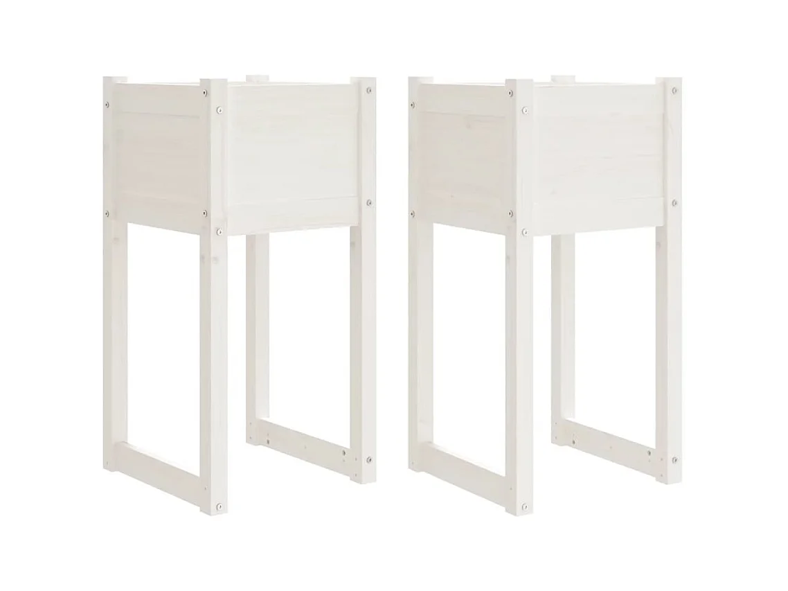 Jardinière bac lit surélevé bois blanche 40 x 40 x 81 cm 02_0038970