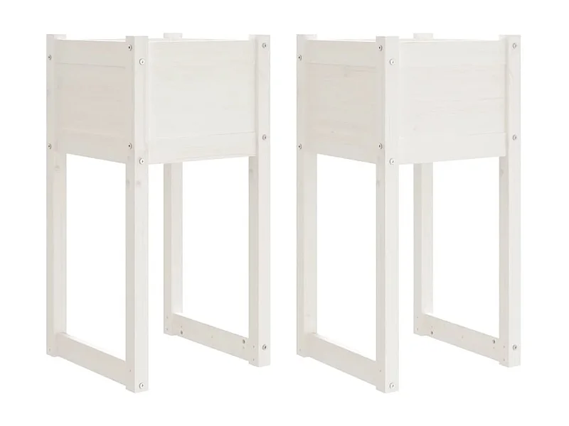 Jardinera para parterres elevados flores jardín terrazas juego de 2 40 x 40 x 81 cm madera maciza de pino blanco 02_0038970