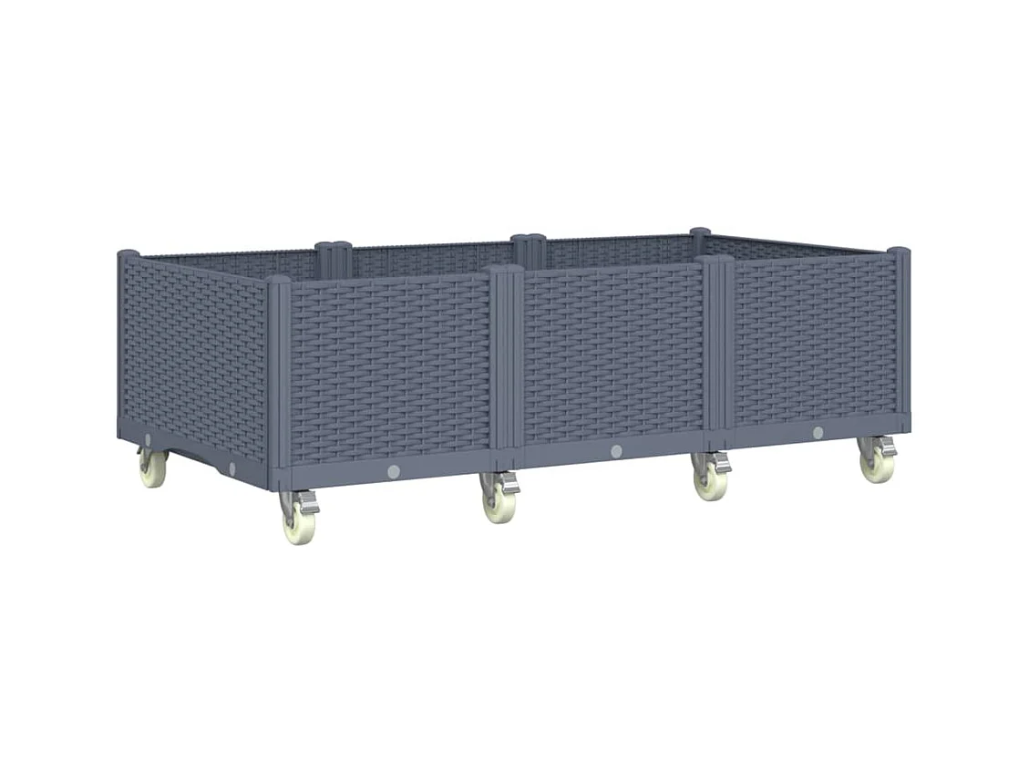 Jardinière bac lit surélevé grise 150 x 80 x 54 cm 02_0038832