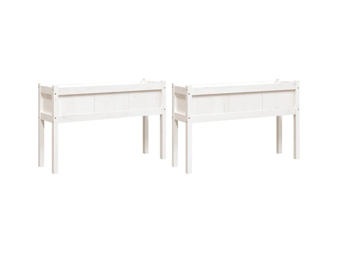 Jardinière bac lit surélevé bois blanche 110 x 31 x 70 cm 02_0039018