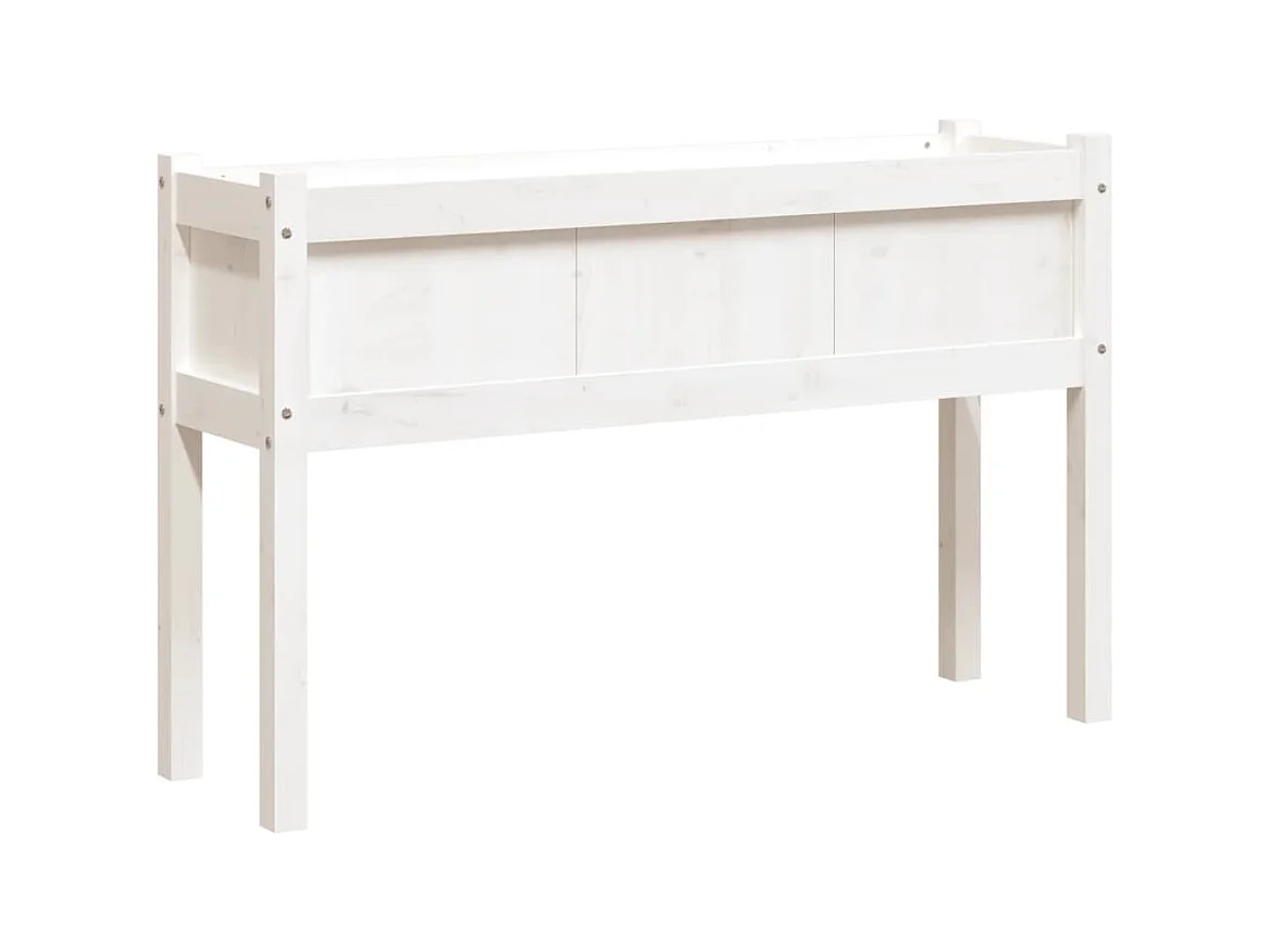 Jardinière bac lit surélevé bois blanche 110 x 31 x 70 cm 02_0039018