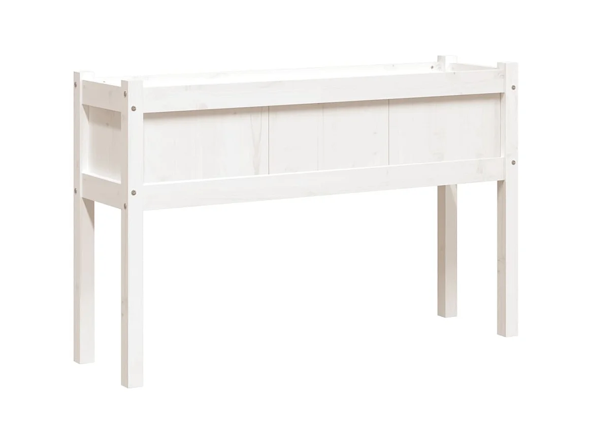 Jardinière bac lit surélevé bois blanche 110 x 31 x 70 cm 02_0039018