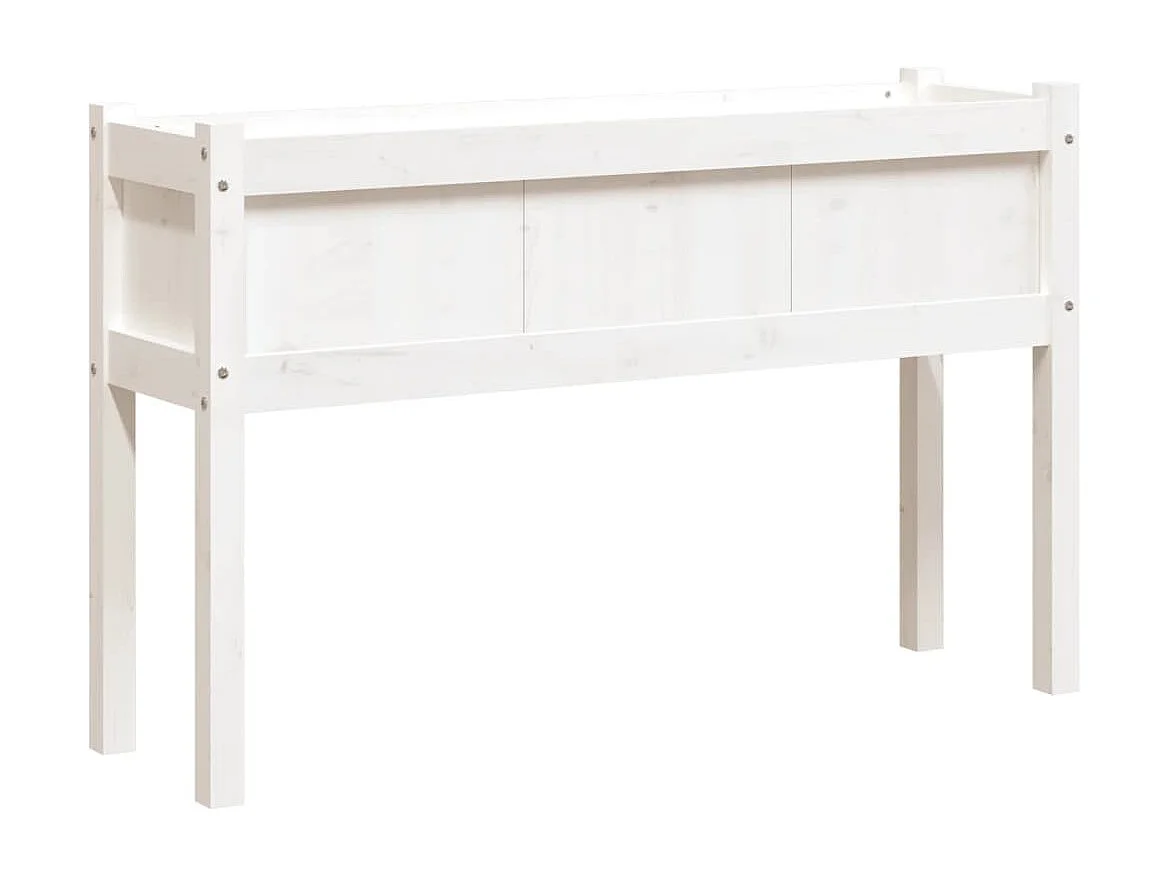Jardinière bac lit surélevé bois blanche 110 x 31 x 70 cm 02_0039018