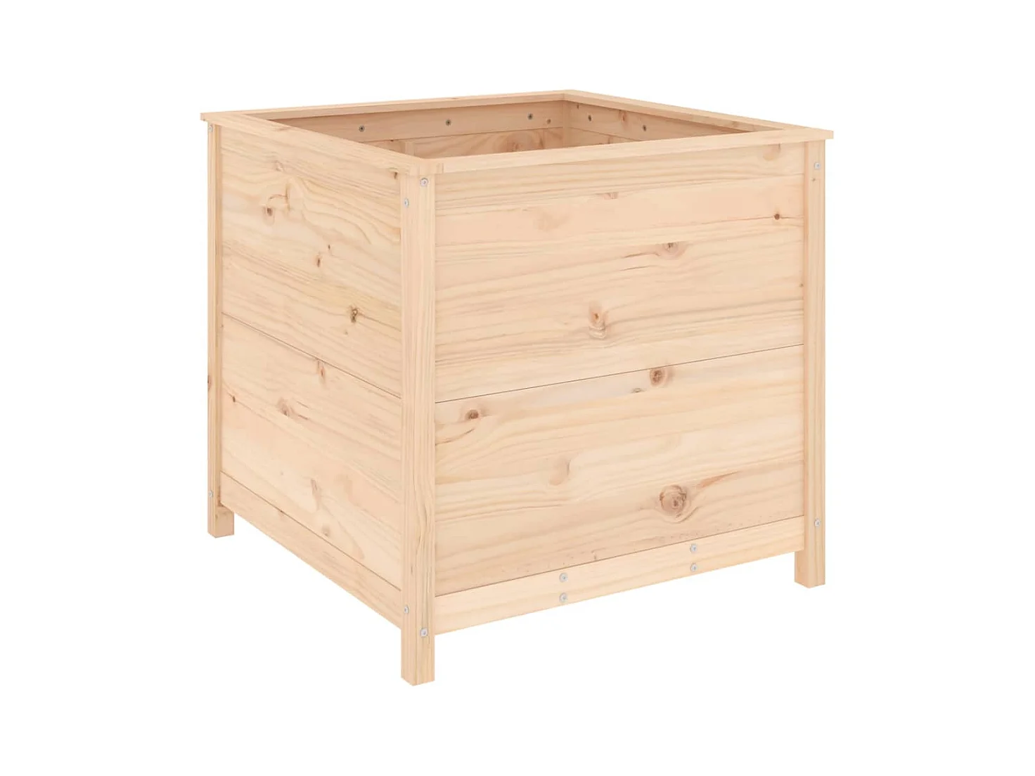 Jardinière bac lit surélevé bois marron 82.5 x 82.5 x 78 cm 02_0037948