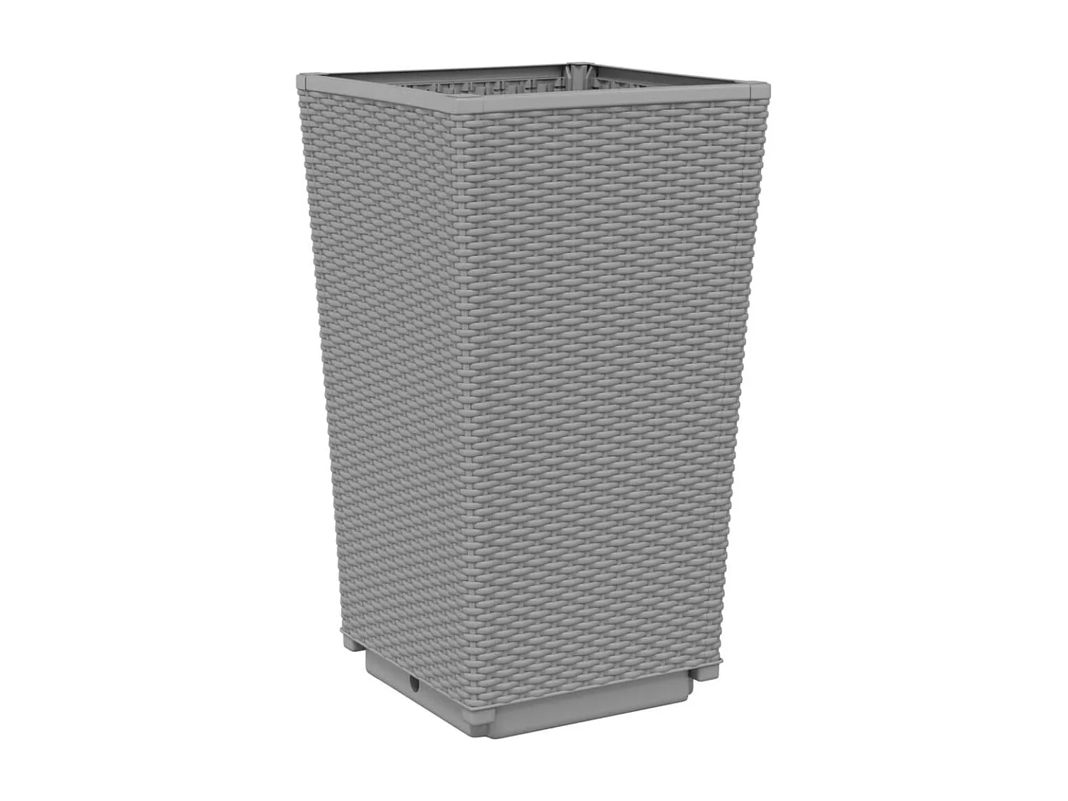 Conjunto de 2 vasos para canteiros elevados flores e terraços de jardim transparente 325 x 325 x 57 cm polipropileno cinza 02_0039070