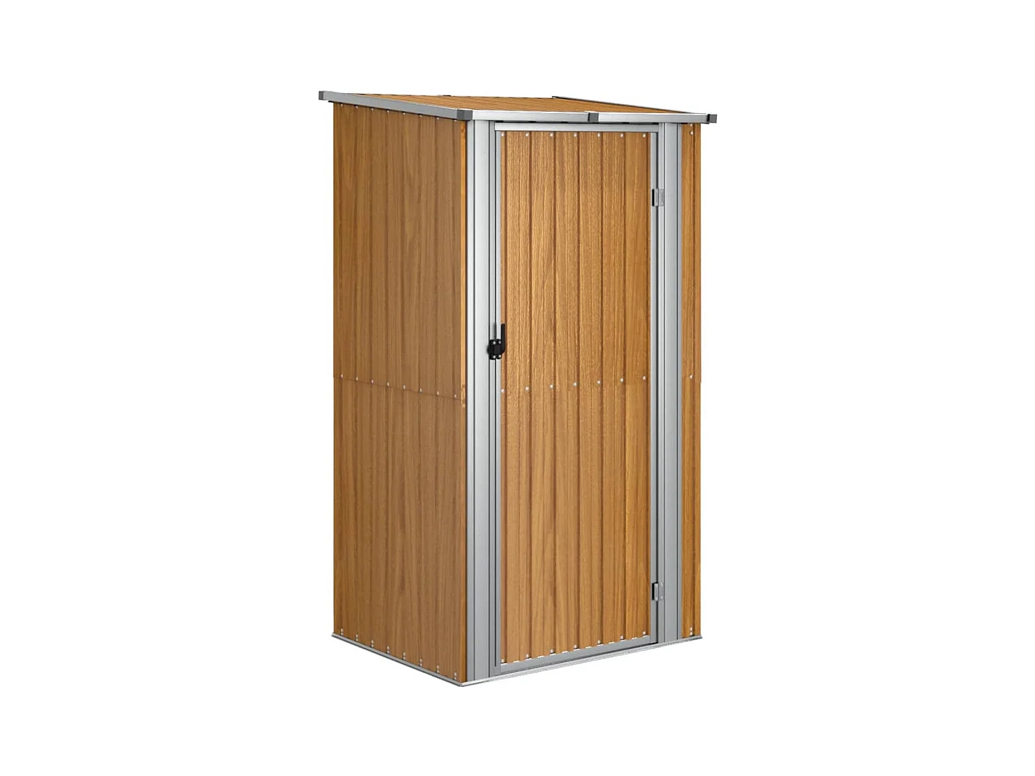 Abrigo de jardim, cabana, casa de armazenamento, galpão ao ar livre, ferramentas robustas 118,5 x 97 x 209,5 cm, aço galvanizado marrom 02_0022266