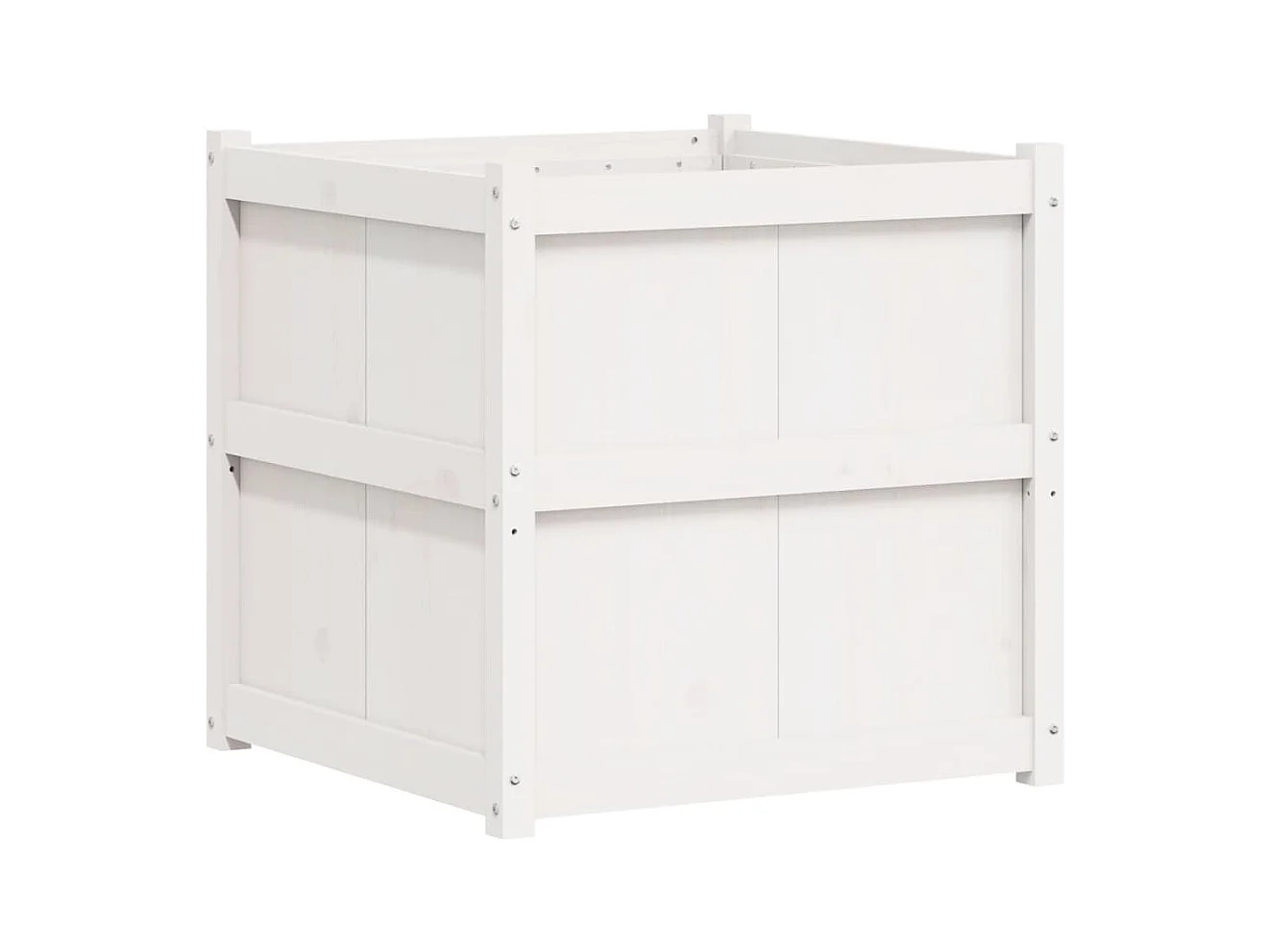 Jardinière bac lit surélevé bois blanche 70 x 70 x 70 cm 02_0037834