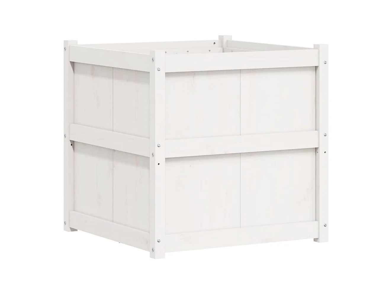 Jardinière bac lit surélevé bois blanche 70 x 70 x 70 cm 02_0037834