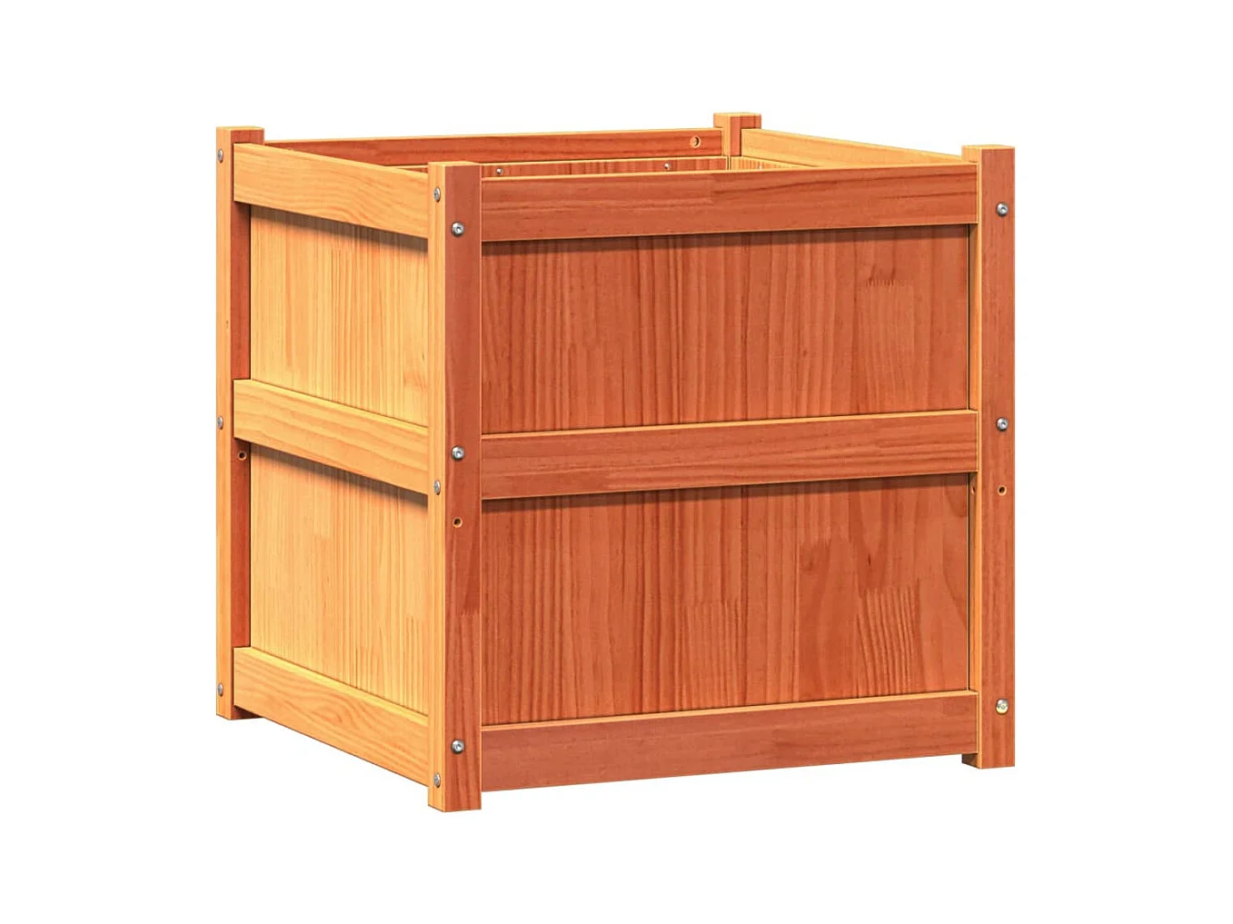 Fioriera rialzata per fioriere da giardino terrazza cerata 60 x 60 x 60 cm legno massello di pino marrone 02_0038475