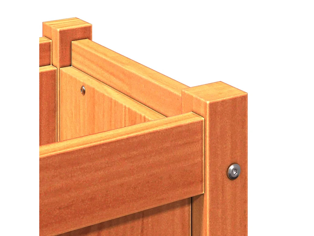 Fioriera rialzata per fioriere da giardino terrazza cerata 60 x 60 x 60 cm legno massello di pino marrone 02_0038475