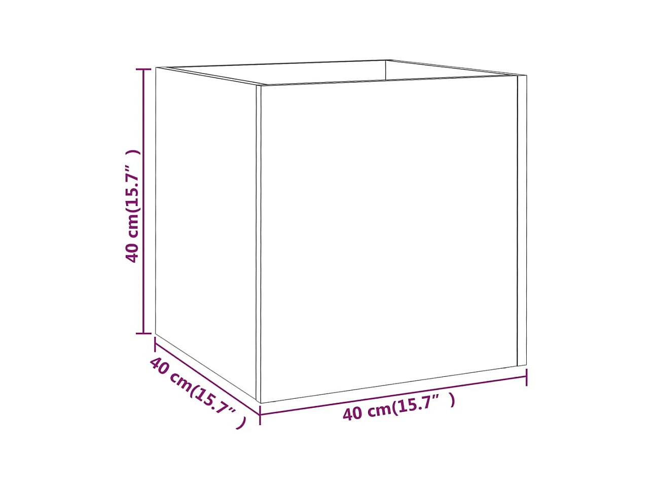 Jardinière bac lit surélevé bois marron 40 x 40 x 40 cm 02_0038724