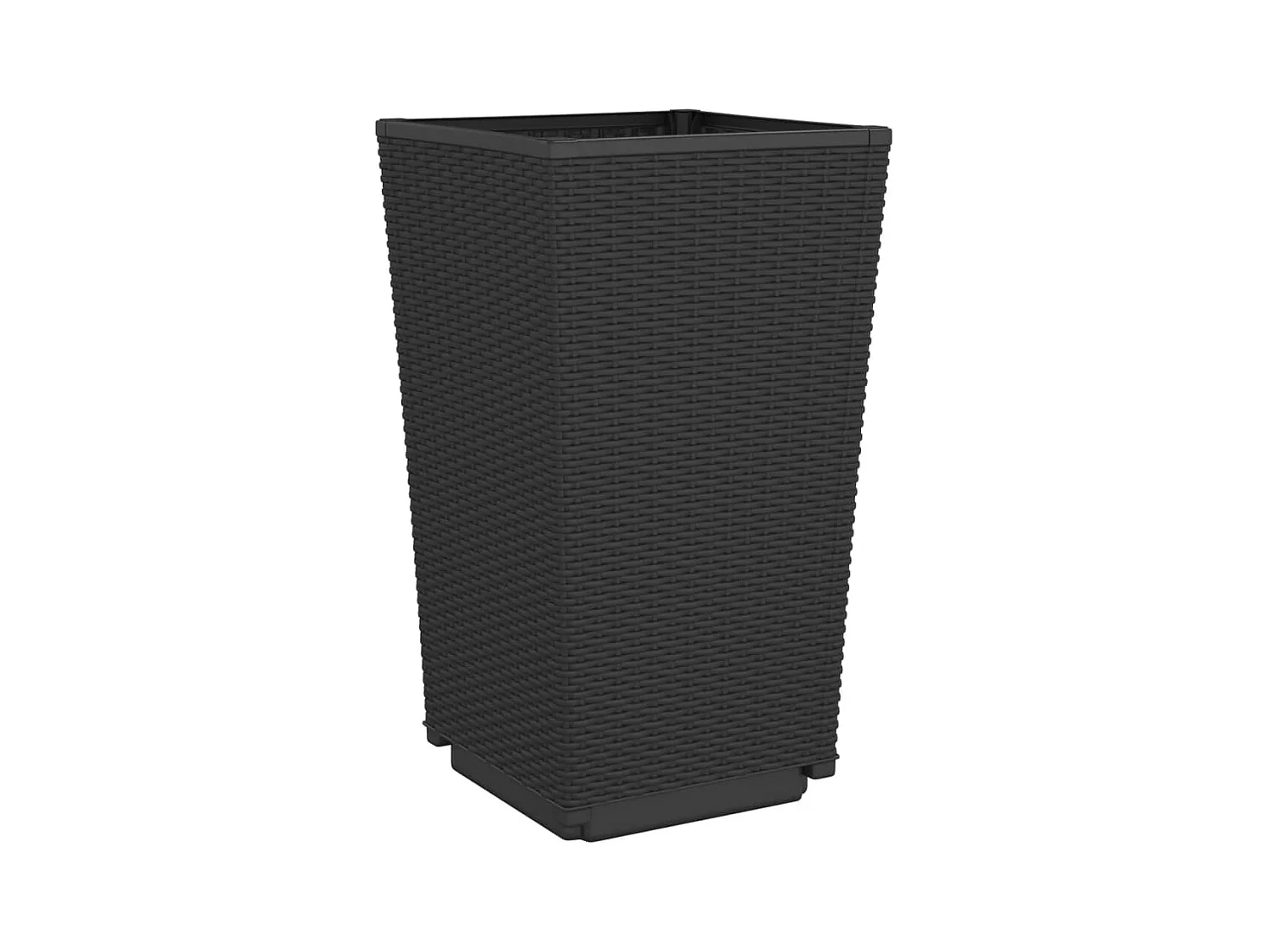 Bandeja para plantar plantas com canteiro elevado, flores, terraços de jardim, conjunto de 4 32,5 x 32,5 x 57 cm polipropileno preto 02_0039113