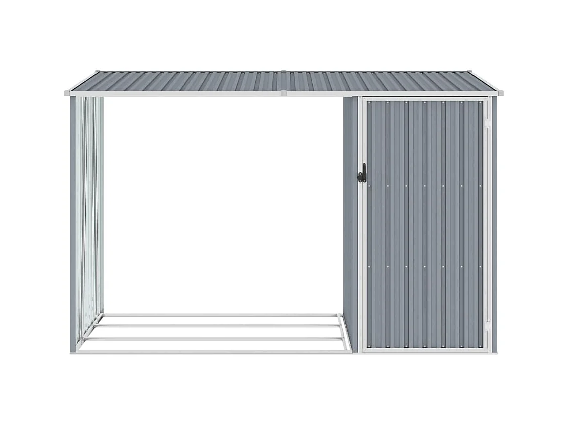 Casetta da giardino in legno 245 x 98 x 159 cm in acciaio zincato grigio 02_0022397