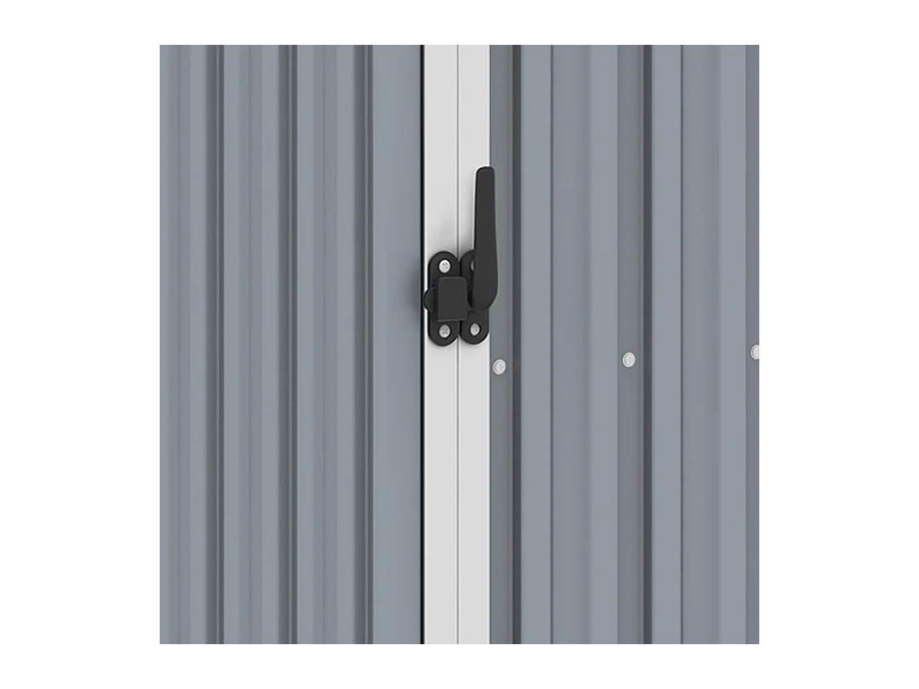 Casetta da giardino in legno 245 x 98 x 159 cm in acciaio zincato grigio 02_0022397