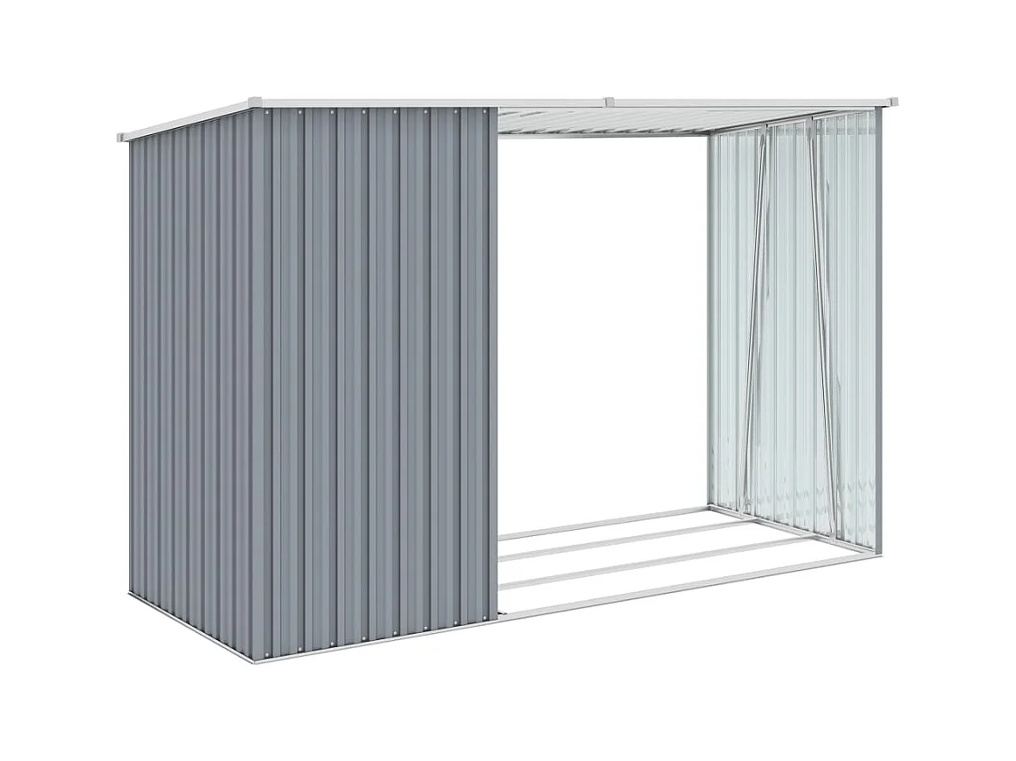 Cobertizo de madera para jardín 245 x 98 x 159 cm acero galvanizado gris 02_0022397