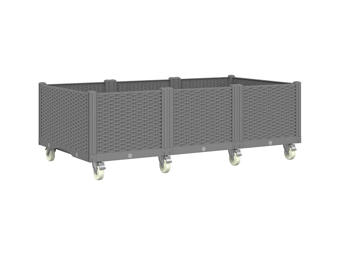 Jardinière bac lit surélevé grise 150 x 80 x 54 cm 02_0038844