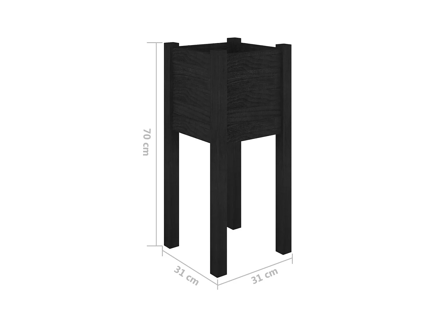 Jardinière bac lit surélevé bois marron 31 x 31 x 70 cm 02_0038893