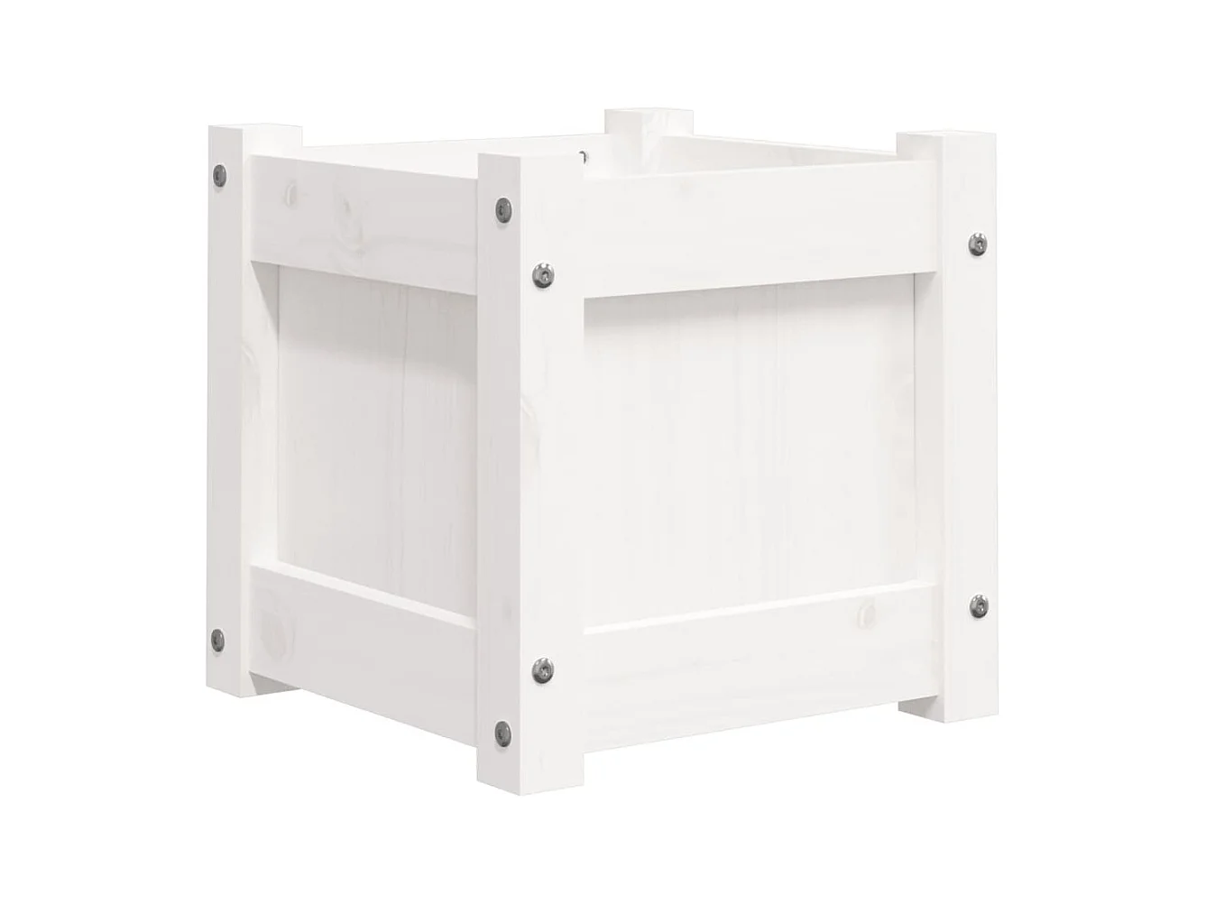 Jardinière bac lit surélevé bois blanche 31 x 31 x 31 cm 02_0037499