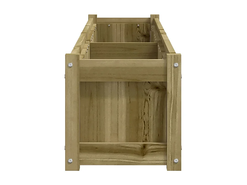 Macetero bancal elevado plantas flores terraza jardín 180 x 31 x 31 cm madera de pino impregnada marrón 02_0037469