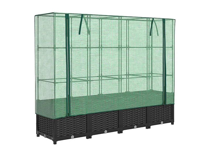 Jardinière bac lit surélevé noire 160 x 40 x 138 cm 02_0038756