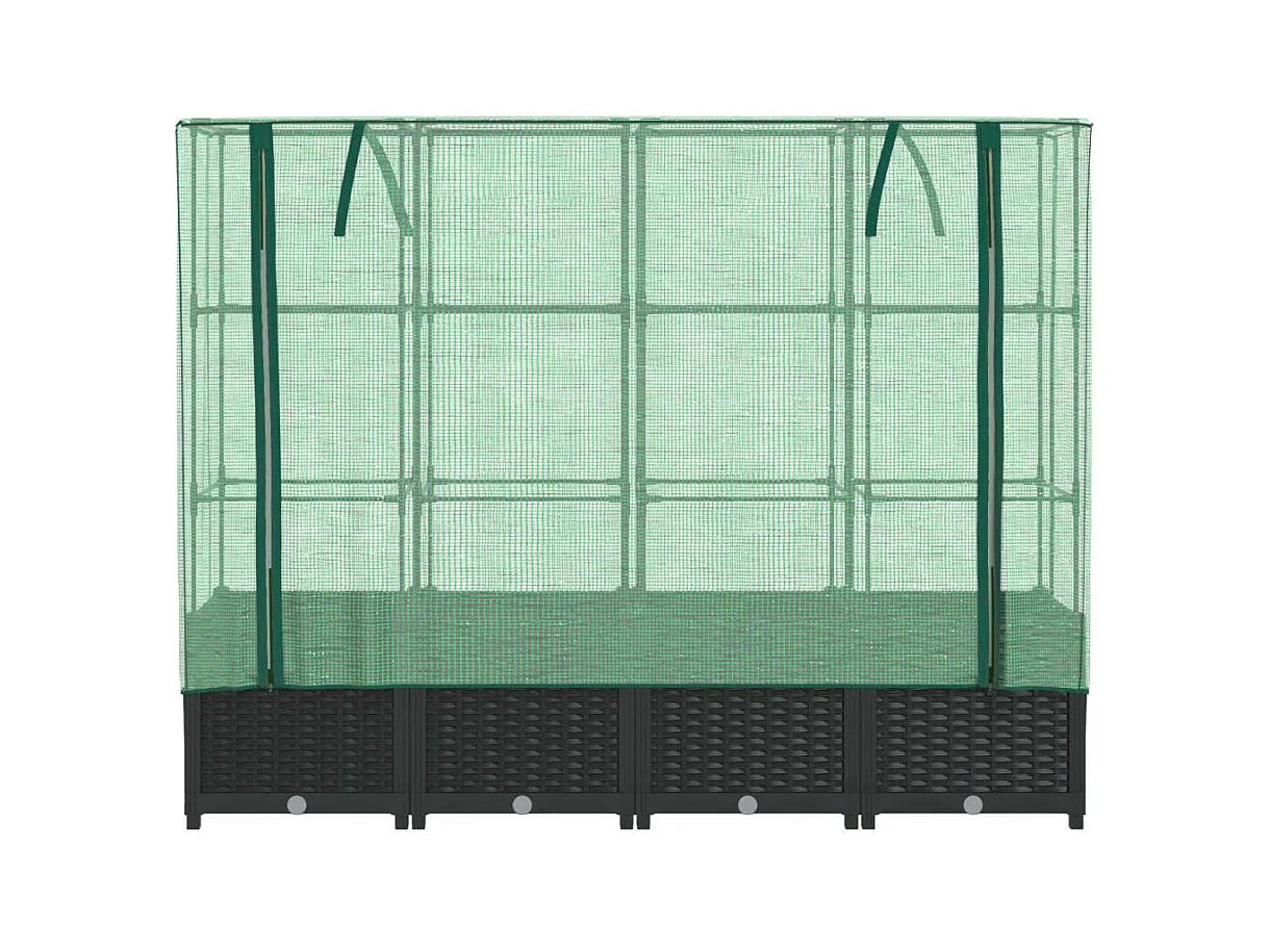 Jardinière bac lit surélevé noire 160 x 40 x 138 cm 02_0038756