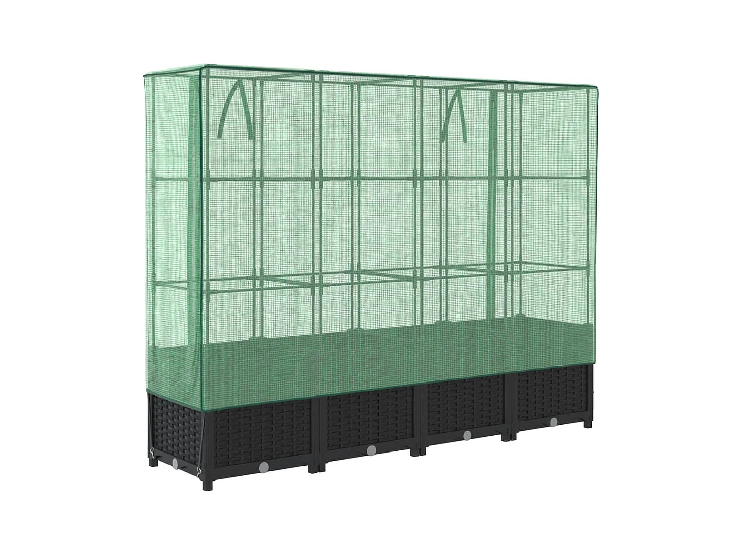 Jardinière bac lit surélevé noire 160 x 40 x 138 cm 02_0038756