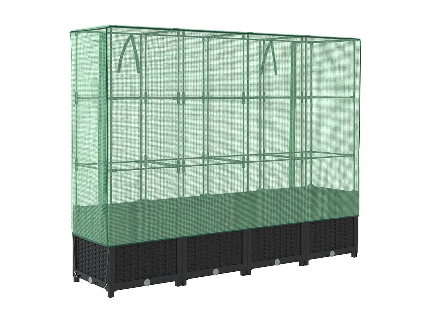 Jardinière bac lit surélevé noire 160 x 40 x 138 cm 02_0038756