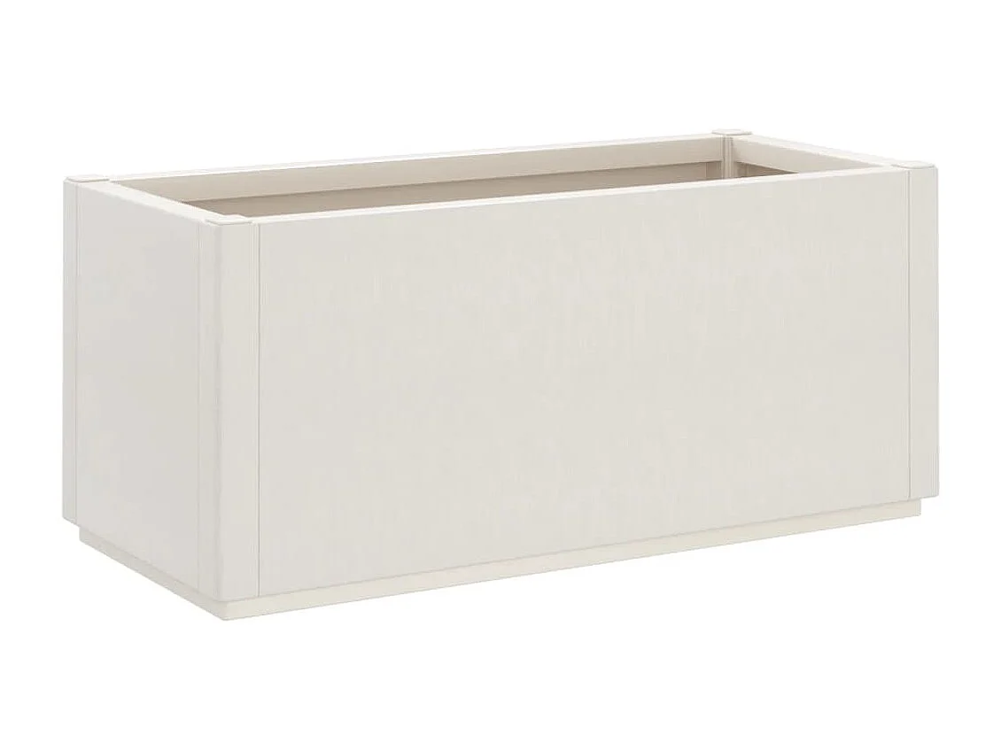 Macetero bancal elevado plantas flores terraza jardín 80 x 36 x 35 cm PP blanco 02_0037867