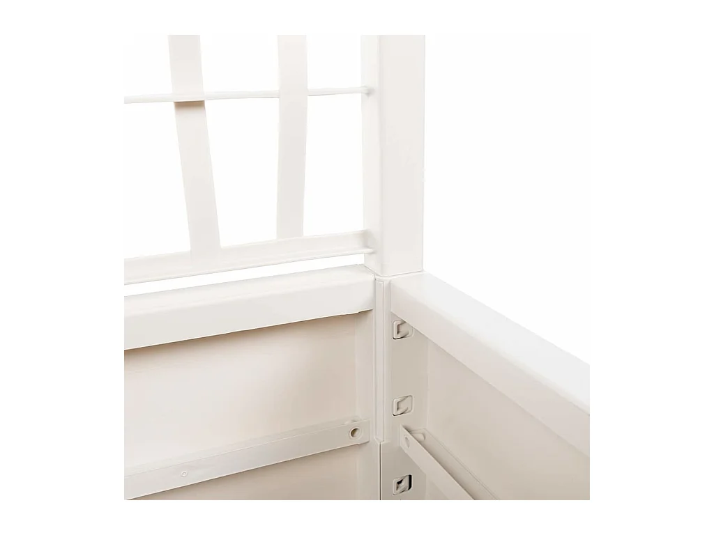 Fioriera aiuola rialzata vassoio piante fiori terrazza giardino con traliccio 80 x 36 x 140 cm PP bianco 02_0038300