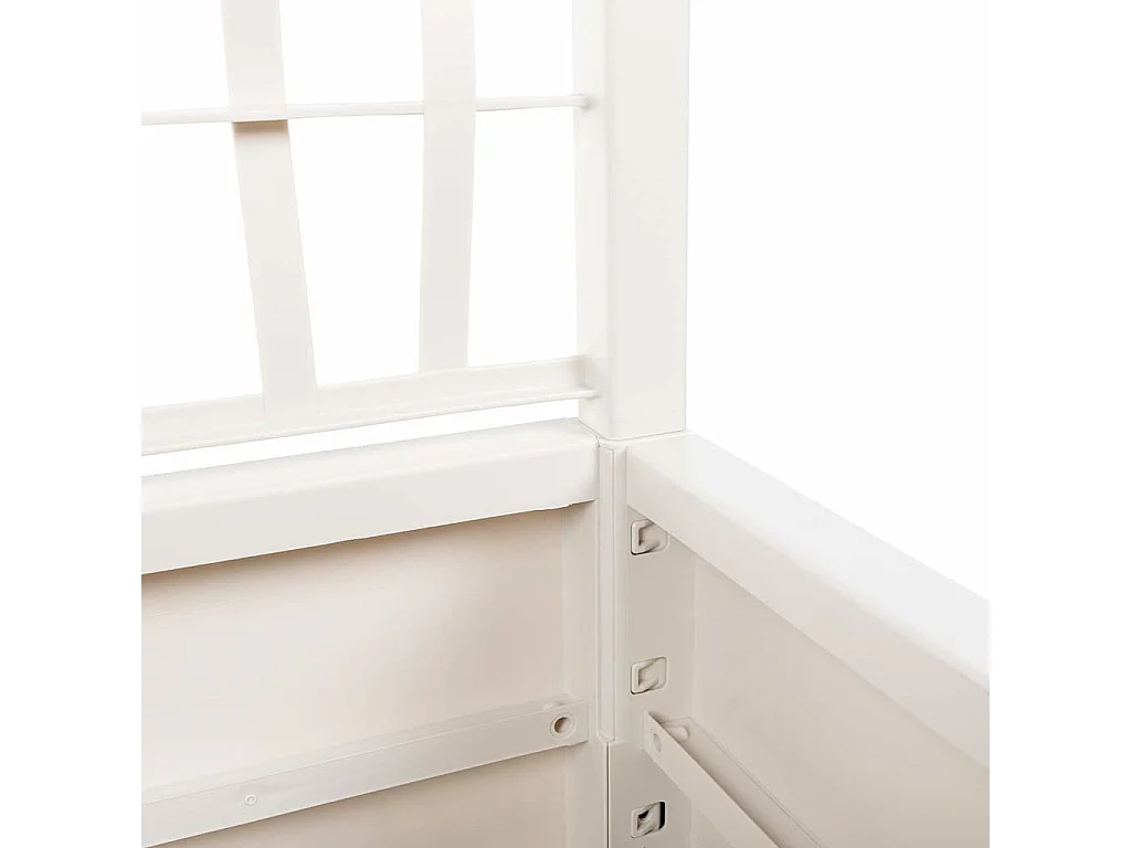 Macetero elevado bandeja plantas flores terraza jardín con enrejado 80 x 36 x 140 cm PP blanco 02_0038300