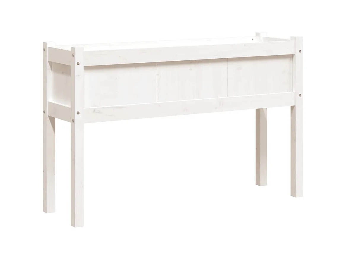 Jardinière bac lit surélevé bois blanche 110 x 31 x 70 cm 02_0038870