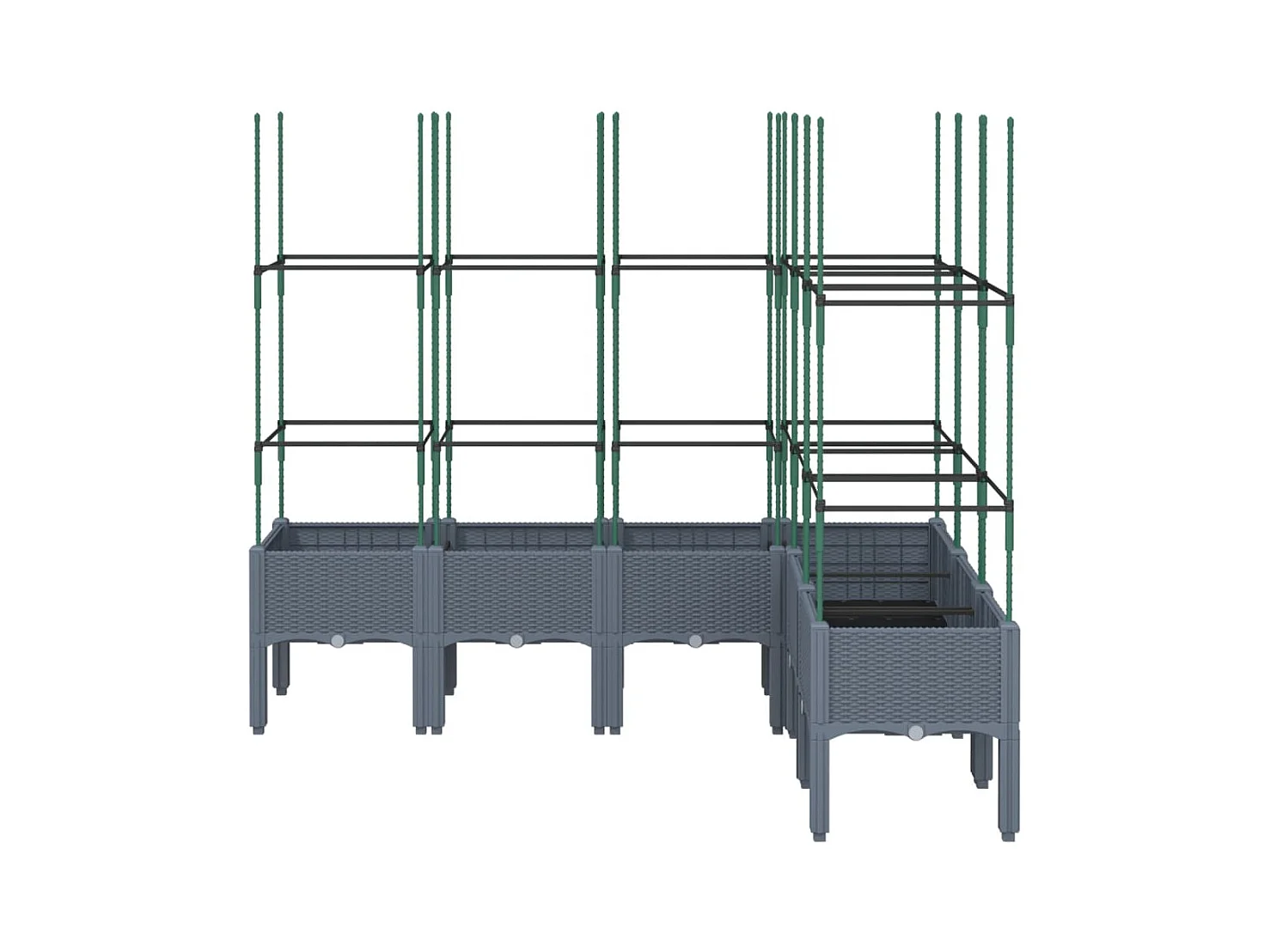 Jardinière bac lit surélevé grise 160 x 120 x 142 cm 02_0038255