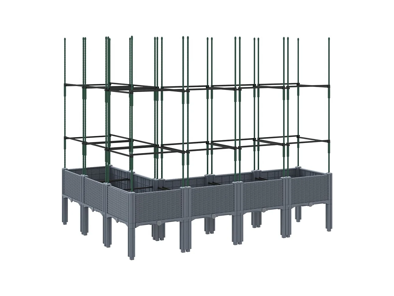 Jardinière bac lit surélevé grise 160 x 120 x 142 cm 02_0038255