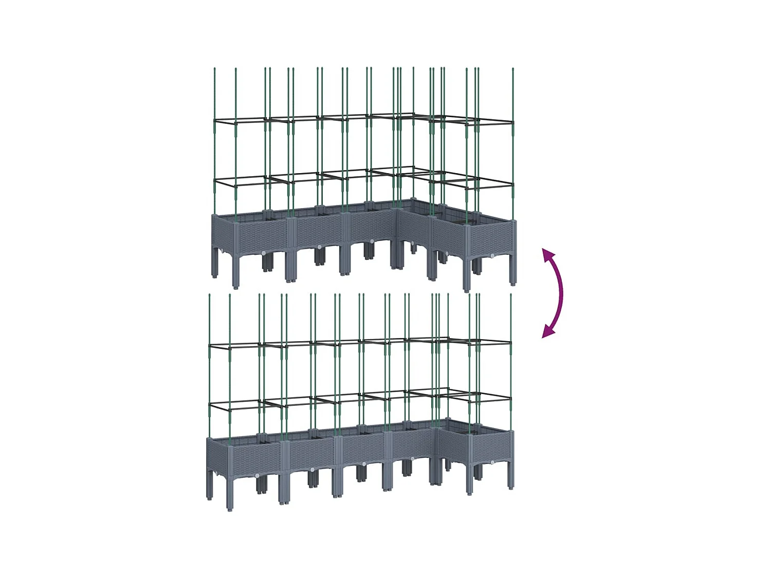 Jardinière bac lit surélevé grise 160 x 120 x 142 cm 02_0038255