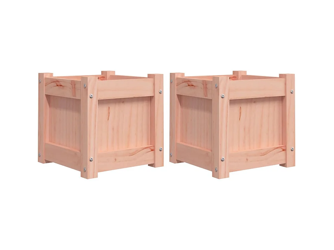 Vassoio per fioriera aiuola rialzata piante fiori giardino terrazze set di 2 legno massello douglas marrone 02_0039058