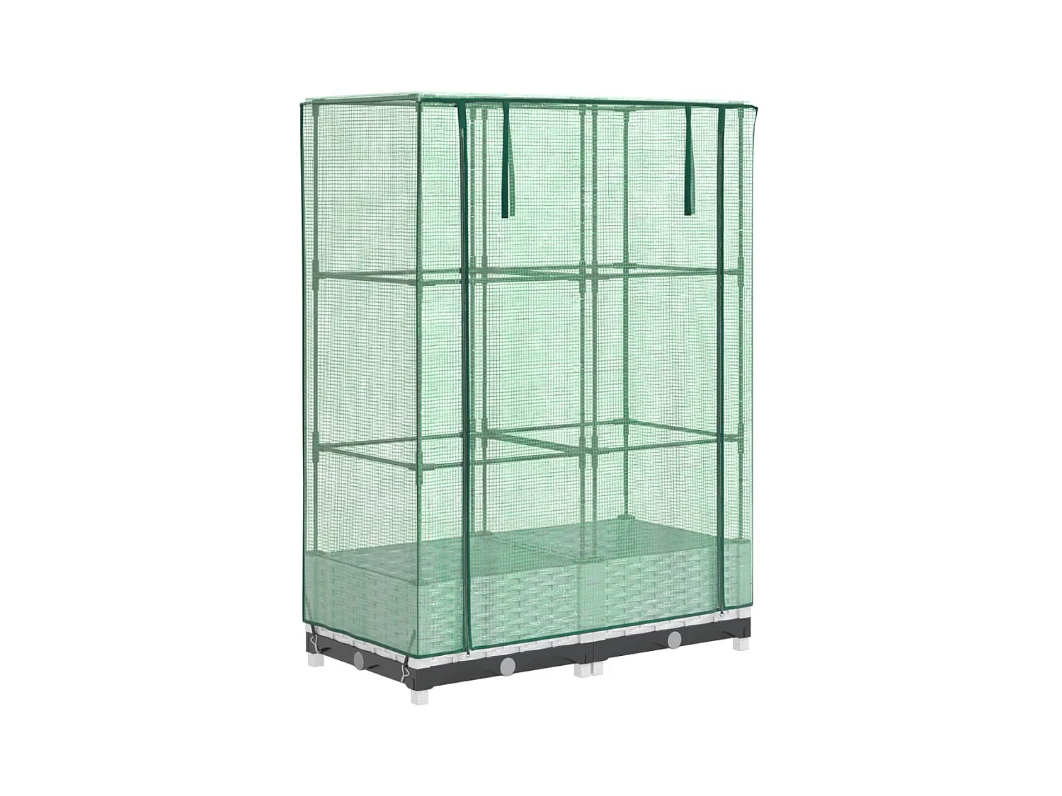 Fioriera rialzata per aiuola fioriera per terrazza giardino rialzato con copertura effetto rattan 80 x 40 x 123 cm bianco 02_0038785