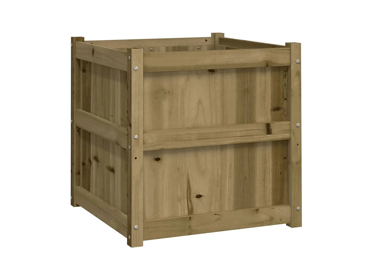 Jardinière bac lit surélevé bois marron 60 x 60 x 60 cm 02_0039027