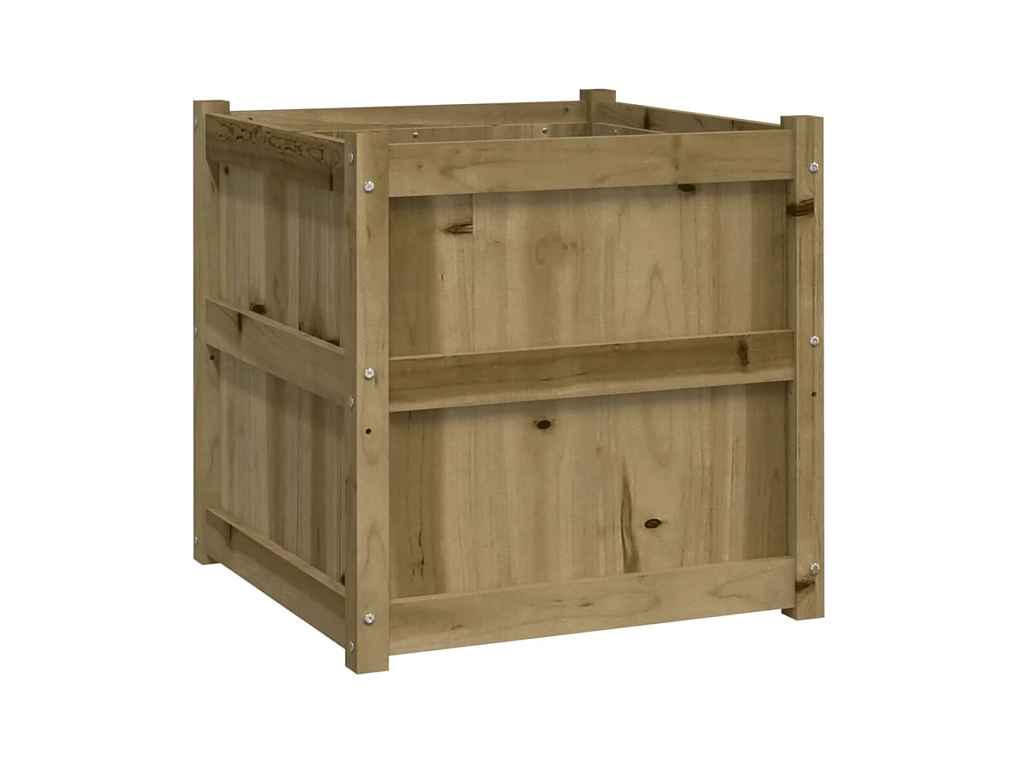 Jardinière bac lit surélevé bois marron 60 x 60 x 60 cm 02_0039027