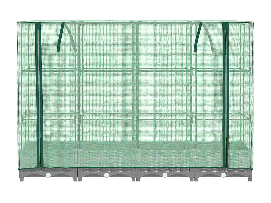 Fioriera rialzata per aiuola aiuola rialzata per terrazza giardino rialzato con copertura effetto rattan 160 x 40 x 123 cm grigio chiaro 02_0038749