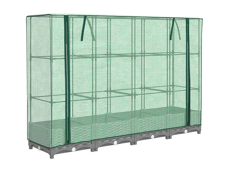 Fioriera rialzata per aiuola aiuola rialzata per terrazza giardino rialzato con copertura effetto rattan 160 x 40 x 123 cm grigio chiaro 02_0038749