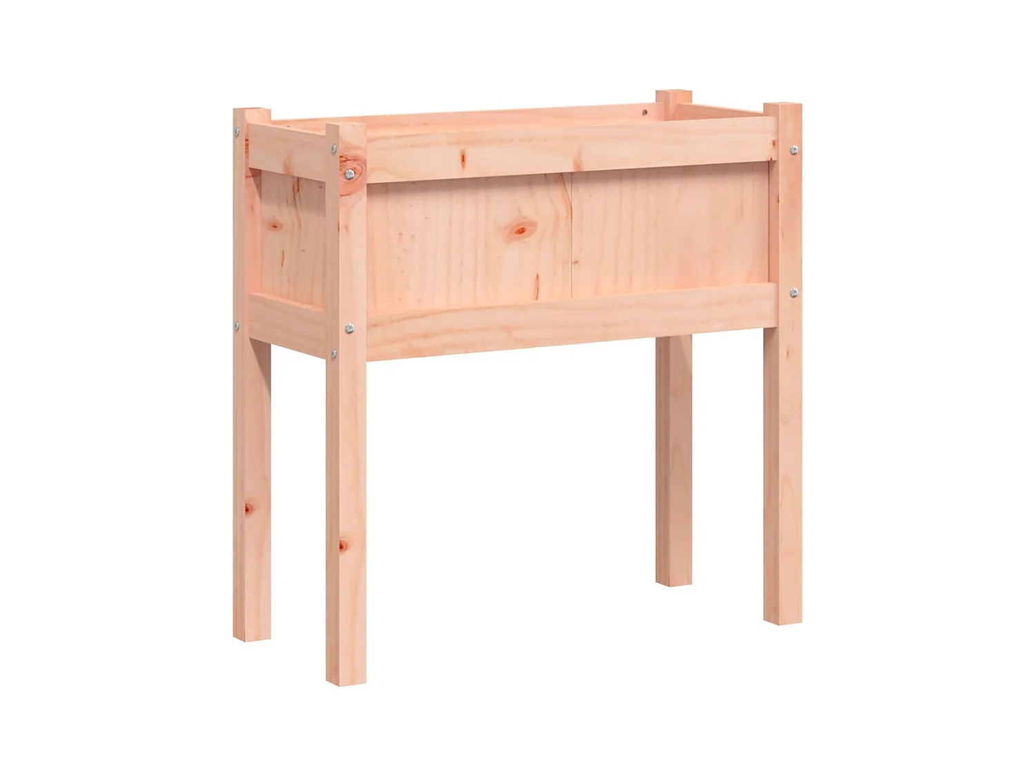Vaso per fioriera aiuola rialzata piante fiori giardino terrazzi con piedini 70 x 31 x 70 cm legno massello marrone Douglas 02_0038874